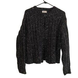 Oona Womens Black Button-Up Cardigan Sweater Size M/L Wool Blend